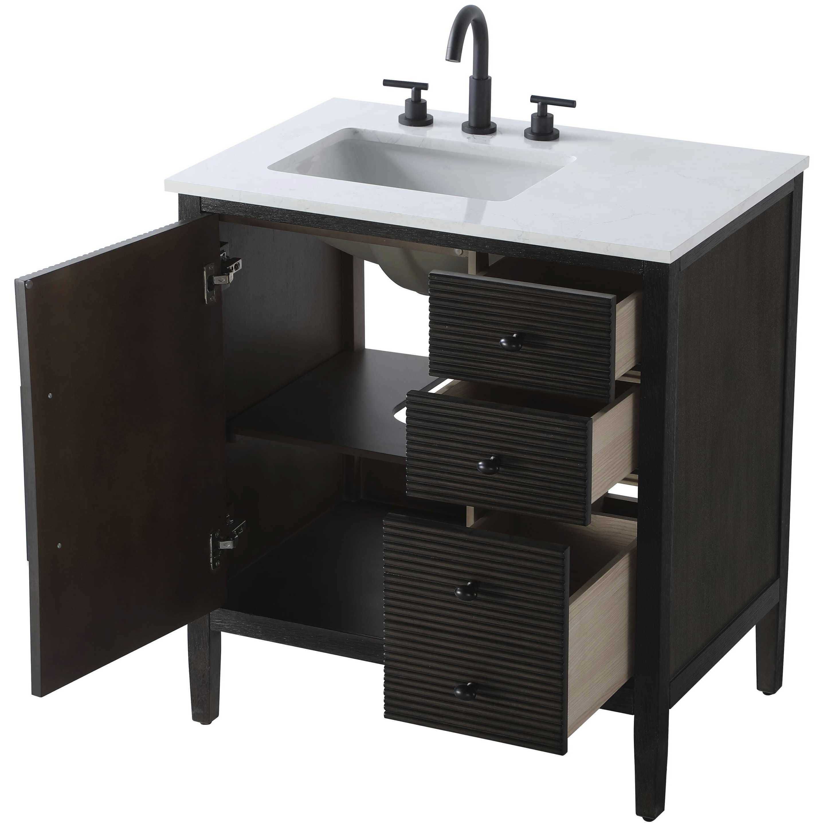 Blakely 32 X 34 inch Chocolate Oak Bathroom Vanity Cabinet