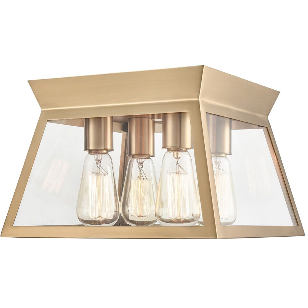 Lucian LED 12 inch Brushed Brass Flush Mount Ceiling Light