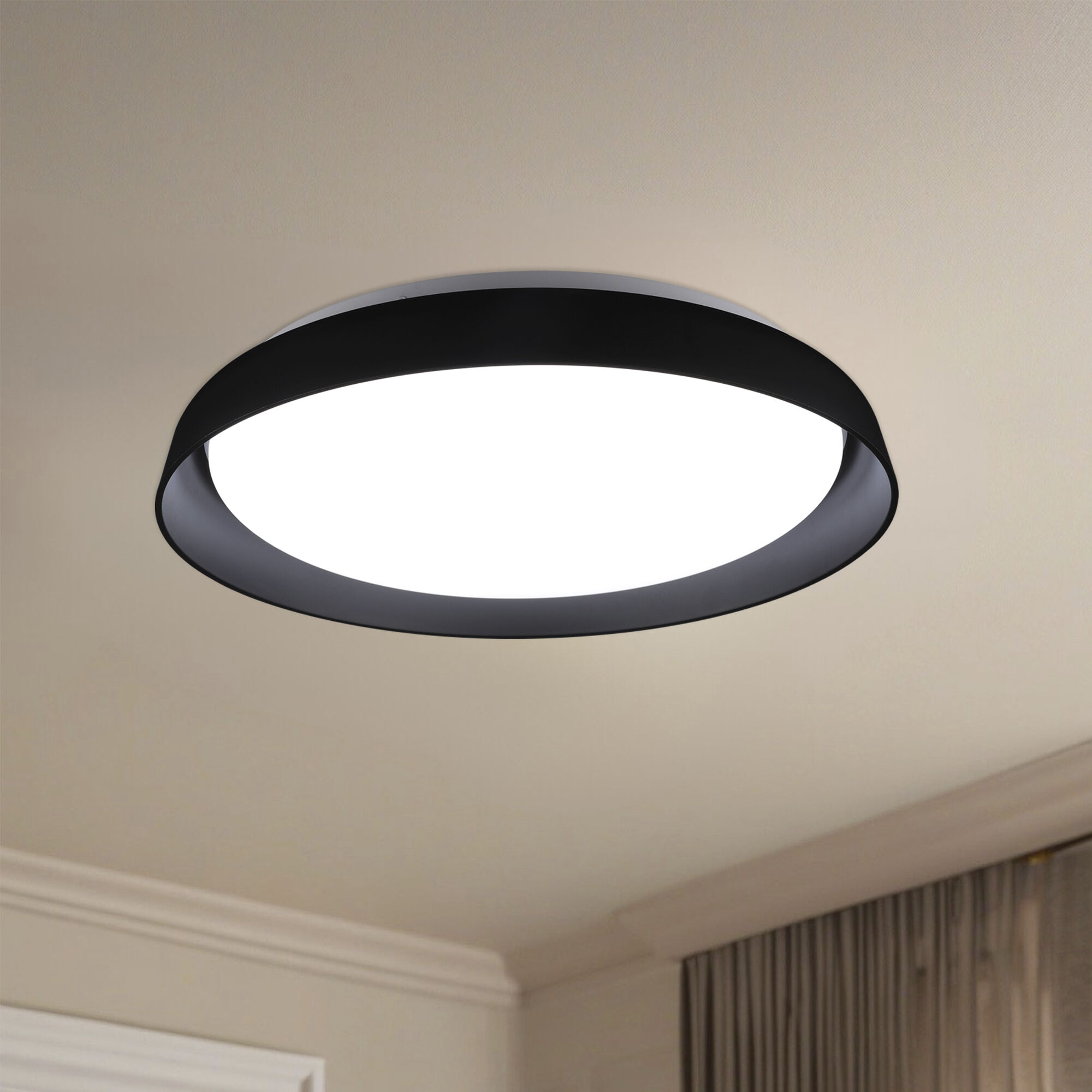 Hampton LED 16.88 inch Black Flush Mount Ceiling Light