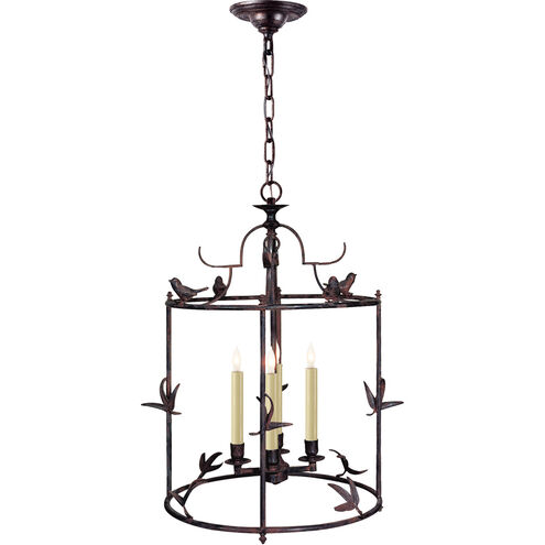 Chapman & Myers Diego 4 Light 16 inch Hand Painted Rust Finish Classical Perching Bird Lantern Ceiling Light, Grande