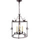 Chapman & Myers Diego 4 Light 16 inch Hand Painted Rust Finish Classical Perching Bird Lantern Ceiling Light, Grande