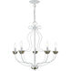 Katarina 5 Light 23 inch Antique White with Antique Brass Accents Chandelier Ceiling Light