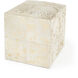 Victorian Hair on Hide with Spots Cube Ottoman in White