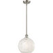 Ballston White Mouchette 1 Light 10 inch Brushed Satin Nickel Stem Hung Mini Pendant Ceiling Light