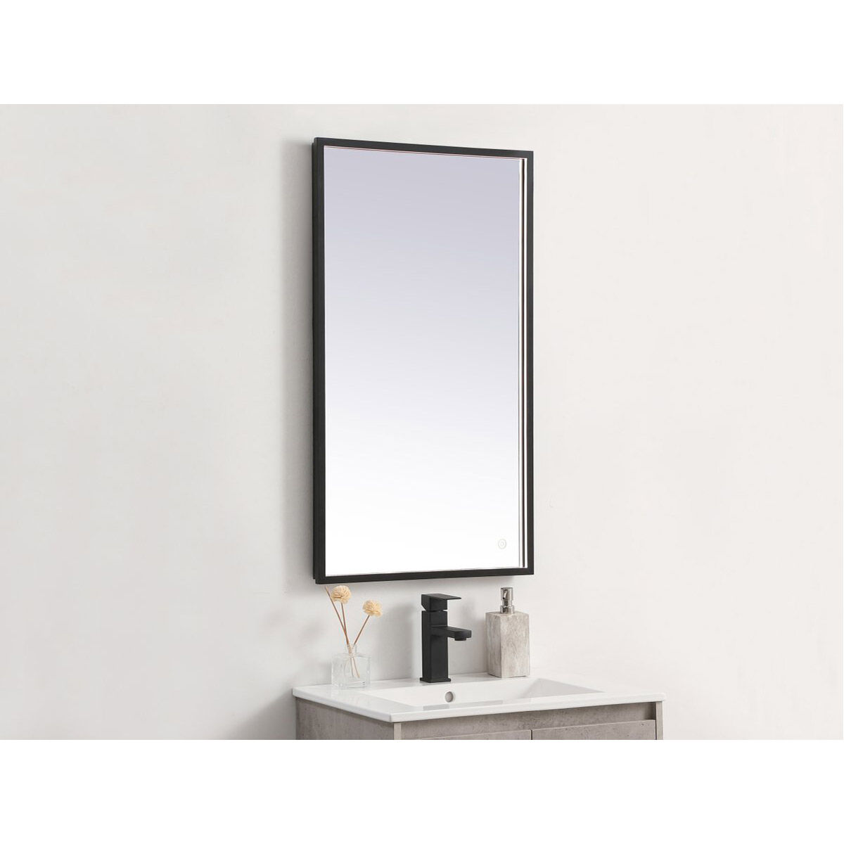 Pier 36 X 18 inch Black LED Mirror