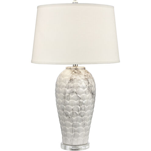 Causeway Waters 31 inch 150.00 watt White Marbleized with Clear Table Lamp Portable Light