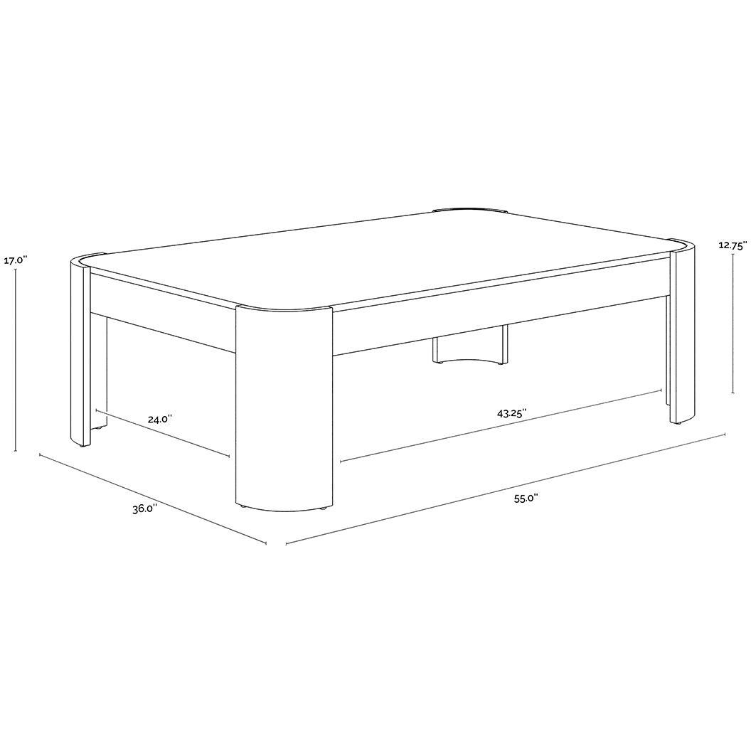 Irvine 55 X 36 inch Black / Gold Coffee Table