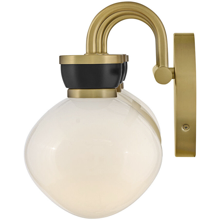Lucy 3 Light 25 inch Lacquered Brass with Black Bath Light Wall Light