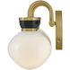 Lucy 3 Light 25 inch Lacquered Brass with Black Bath Light Wall Light
