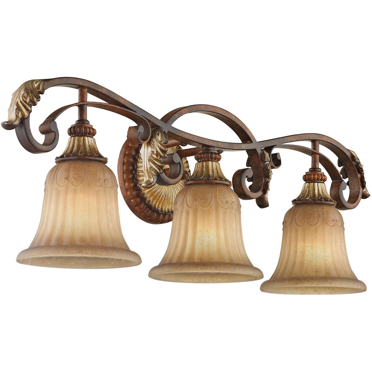Villa Verona 3 Light 30 inch Verona Bronze with Aged Gold Leaf Accents Bath Vanity Wall Light