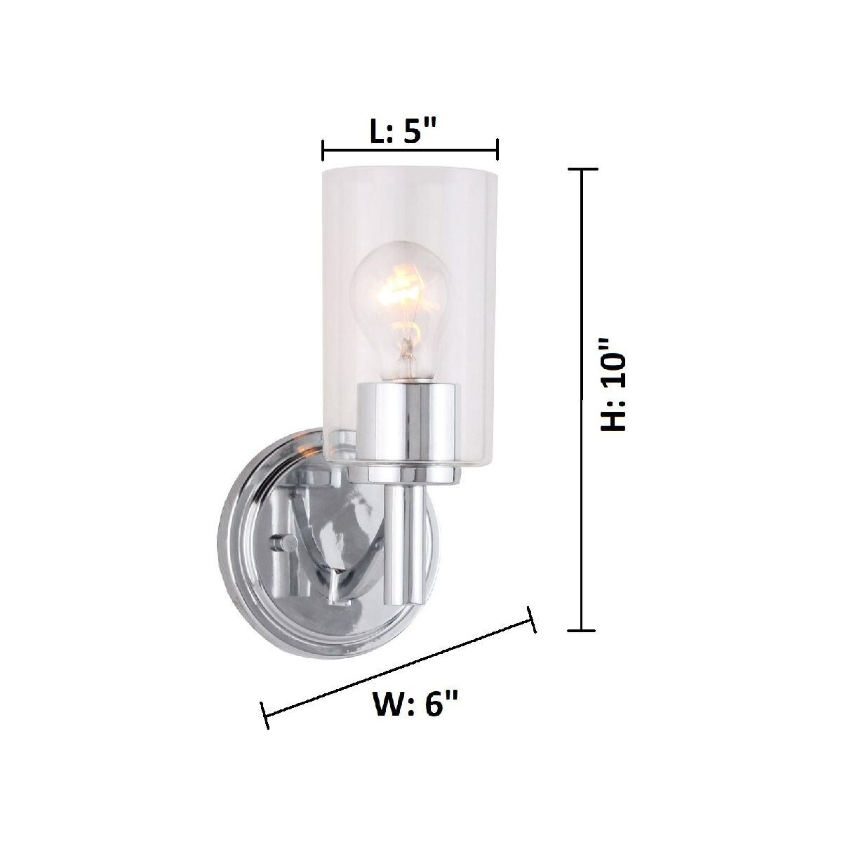 Devora 1 Light 6 inch Chrome Wall Sconce Wall Light