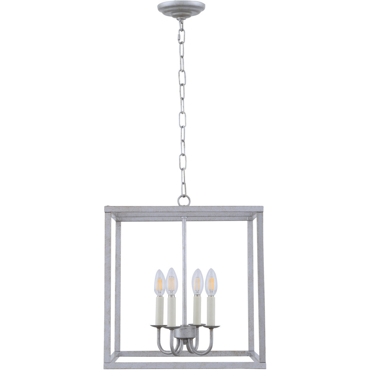 Eclipse 4 Light 16 inch Vintage Silver Pendant Ceiling Light