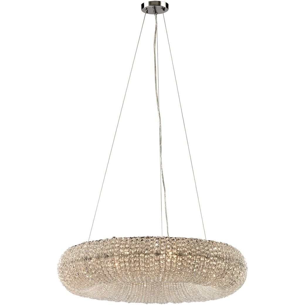 Crystal Ring 10 Light 28 inch Polished Chrome Chandelier Ceiling Light