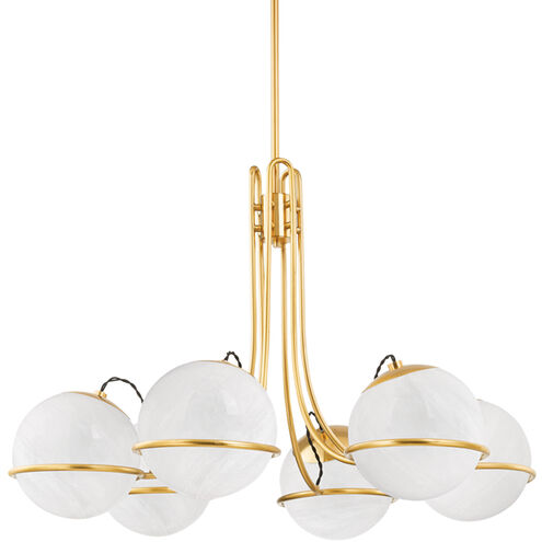 Hingham 6 Light 40 inch Aged Brass Chandelier Ceiling Light