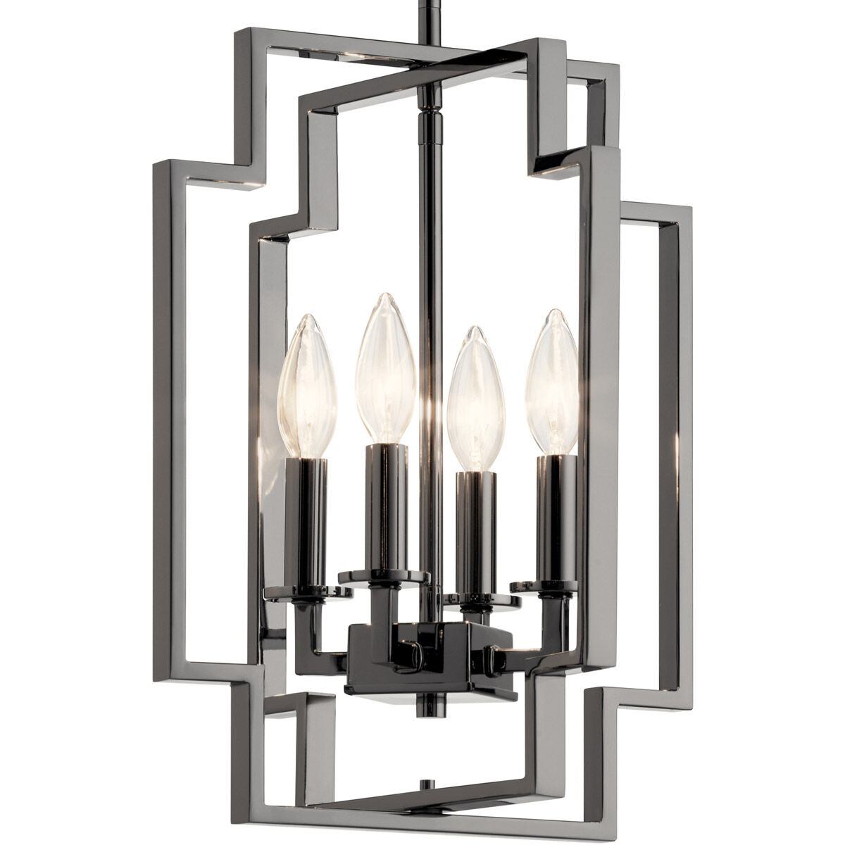 Downtown Deco 4 Light 12 inch Midnight Chrome Foyer Pendant Ceiling Light