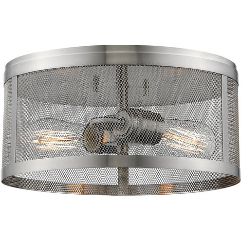 Meshsmith 2 Light 12.13 inch Brushed Nickel Flush Mount Ceiling Light in Brushed Nickel Steel