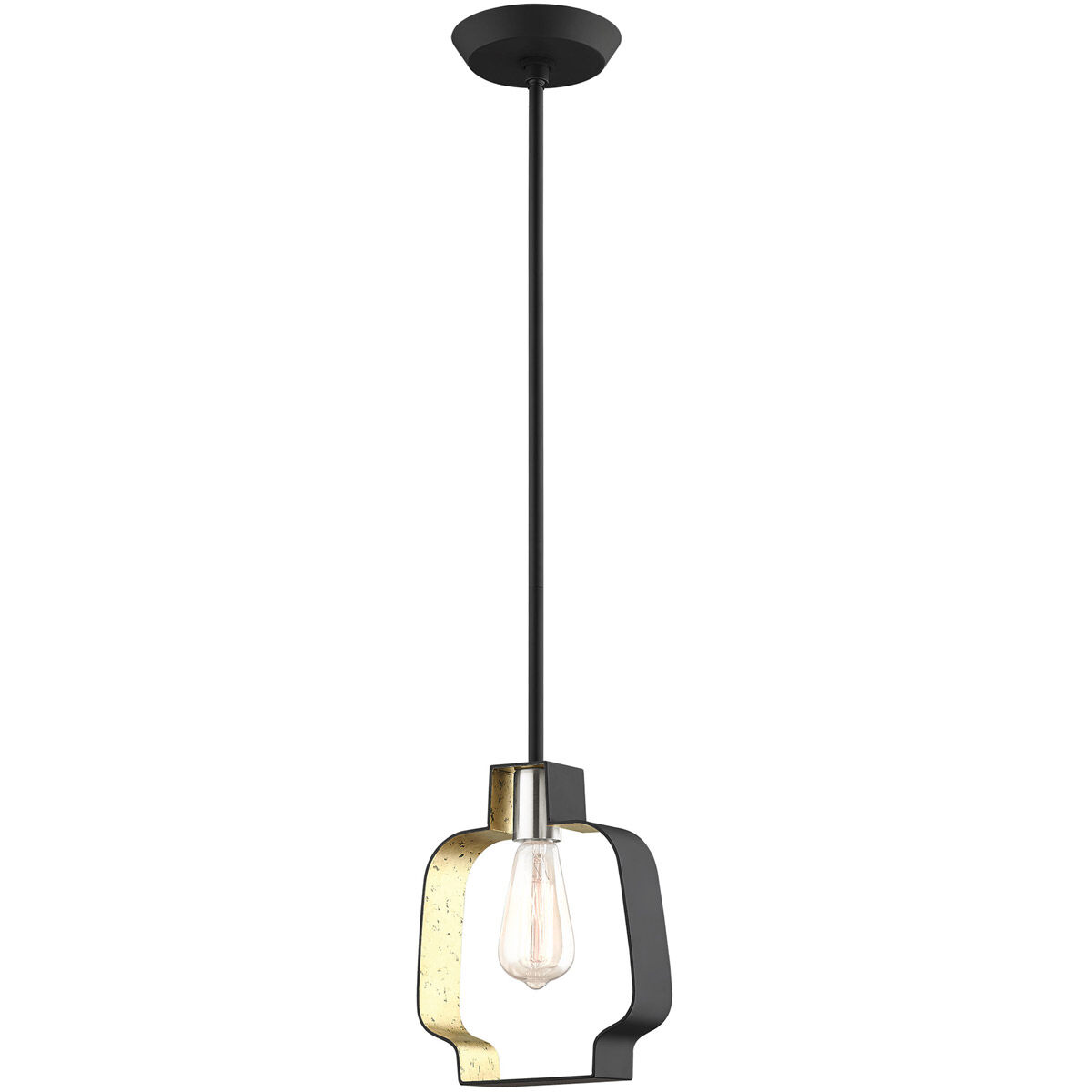 Meadowbrook 1 Light 8 inch Black with Brushed Nickel Accents Pendant Ceiling Light