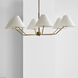 Drew & Jonathan Burke 6 Light 38 inch Satin Brass Chandelier Ceiling Light