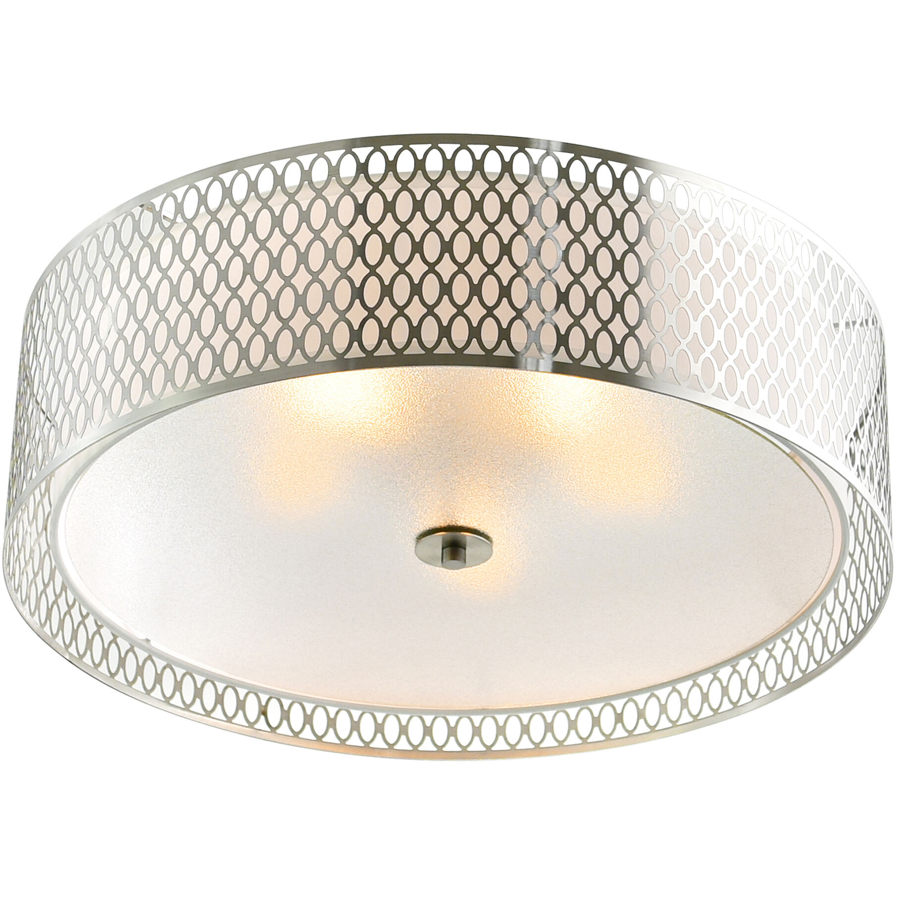 Mikayla 5 Light 22 inch Satin Nickel Drum Shade Flush Mount Ceiling Light