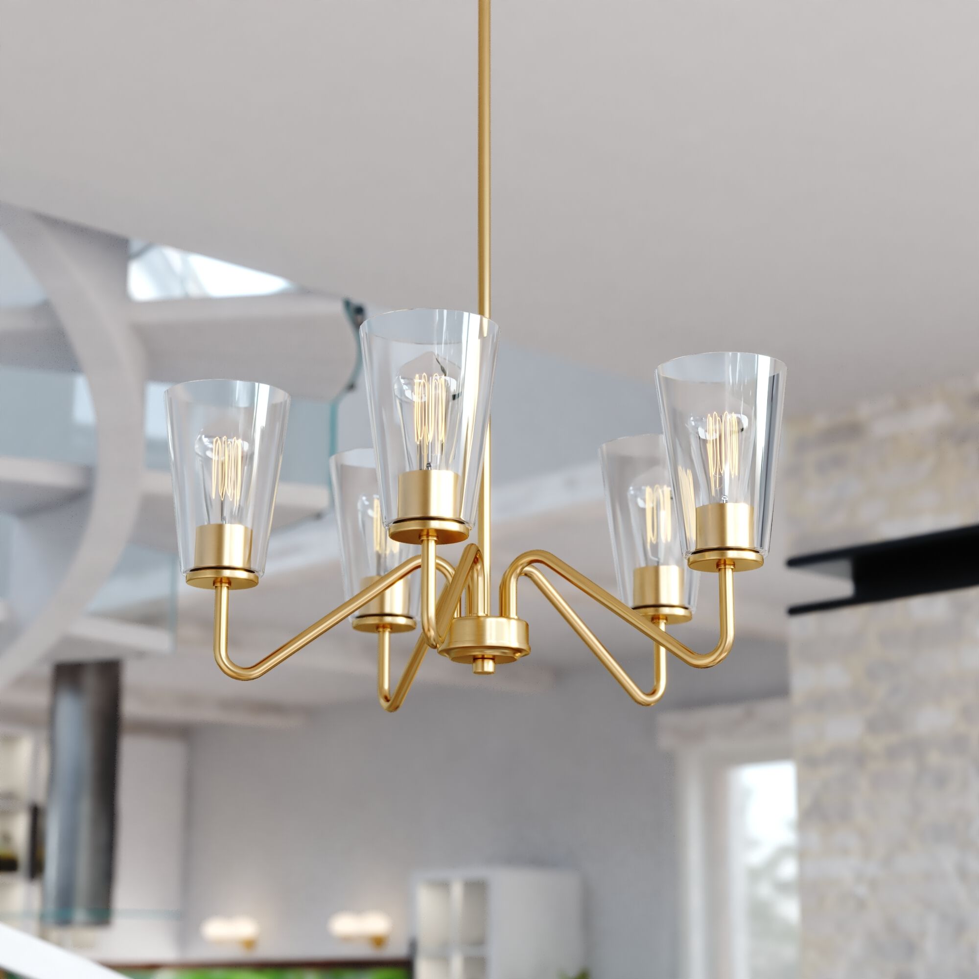 Beverly LED 23 inch Muted Brass Chandelier Ceiling Light