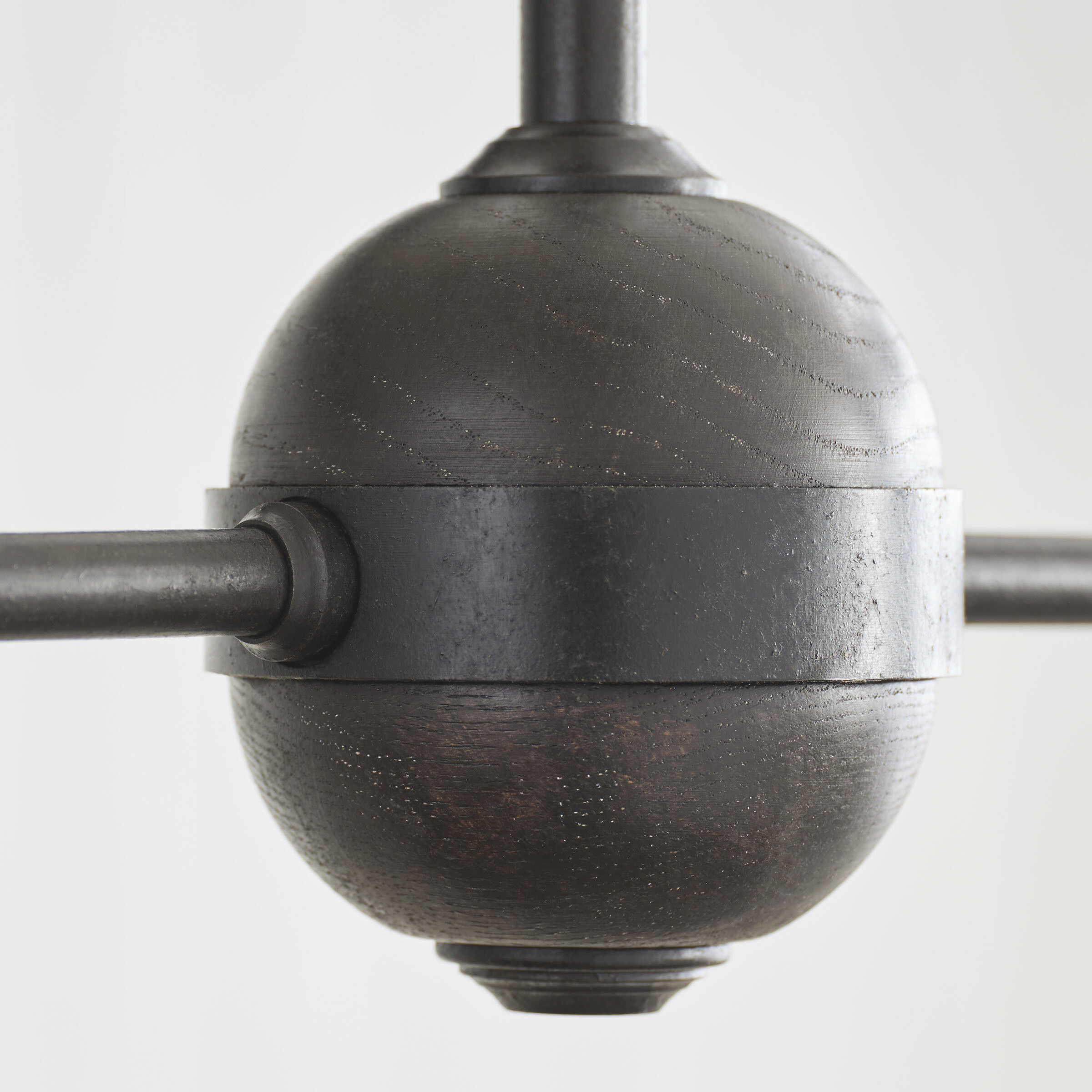 Thomas O'Brien Piaf LED 62 inch Aged Iron and Ebonized Oak Linear Pendant Ceiling Light, Large