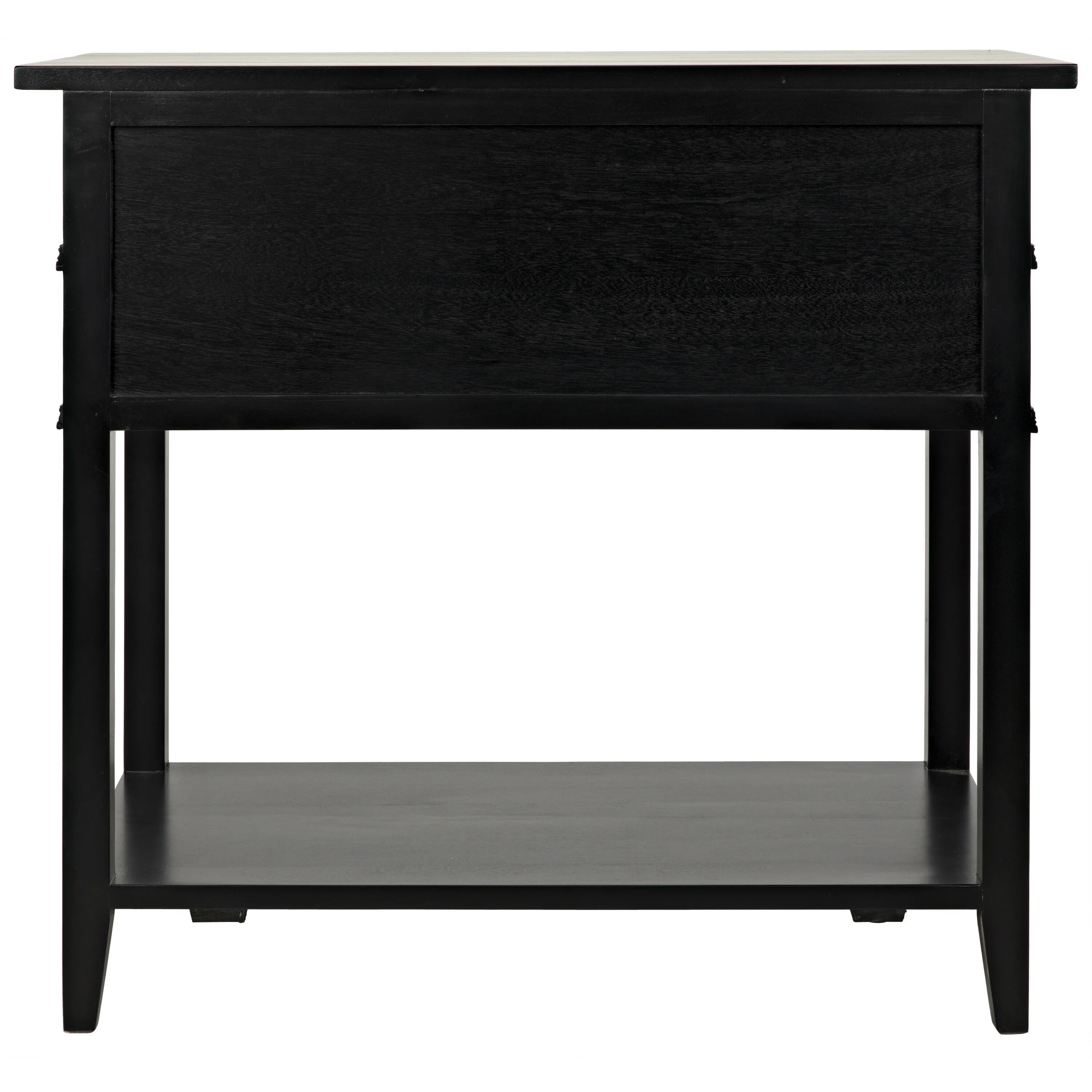 Colonial 35 X 32 inch Distressed Black Side Table, 2 Drawer