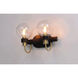 Bauhaus 2 Light 16 inch Bronze/Satin Brass Bath Vanity Wall Light