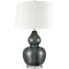 Leze 30 inch 150 watt Forest Green with Clear Table Lamp Portable Light