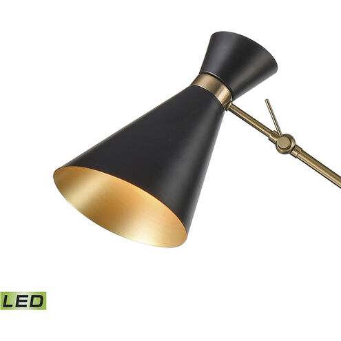 Chiron 69 inch 7.00 watt Black with Aged Brass Floor Lamp Portable Light, Swingarm