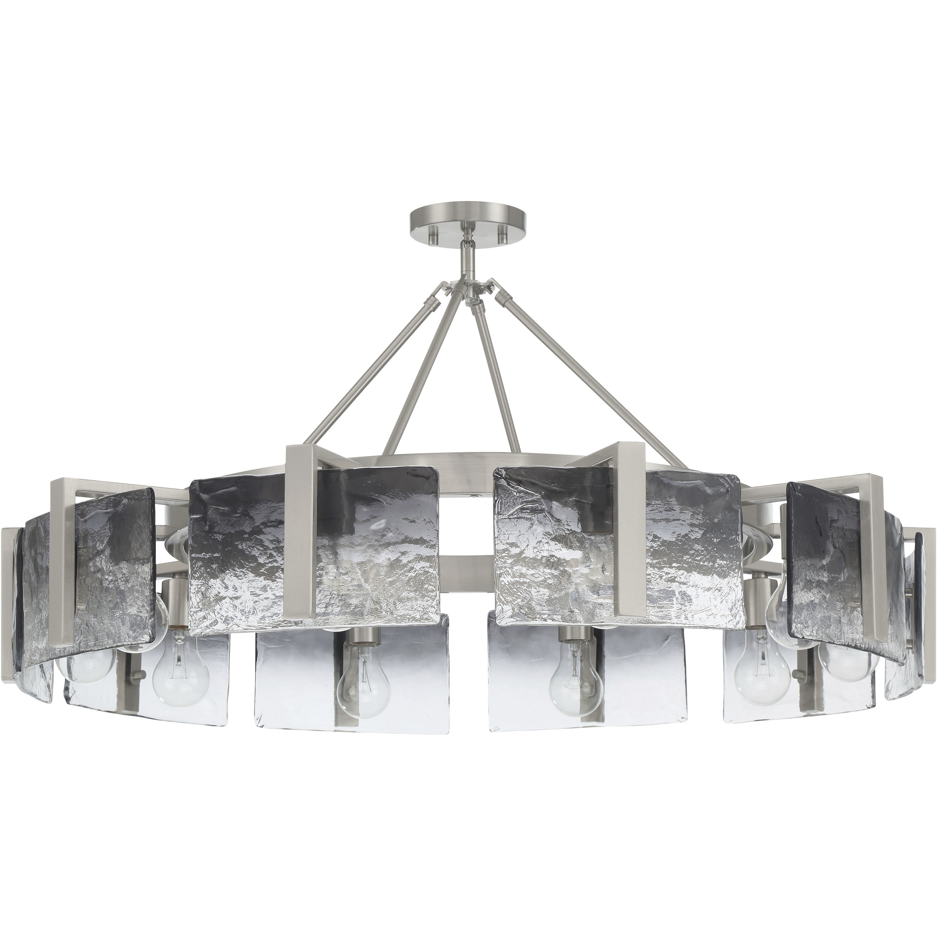 Aenon 10 Light 36 inch Pewter Semi-Flush Mount Ceiling Light