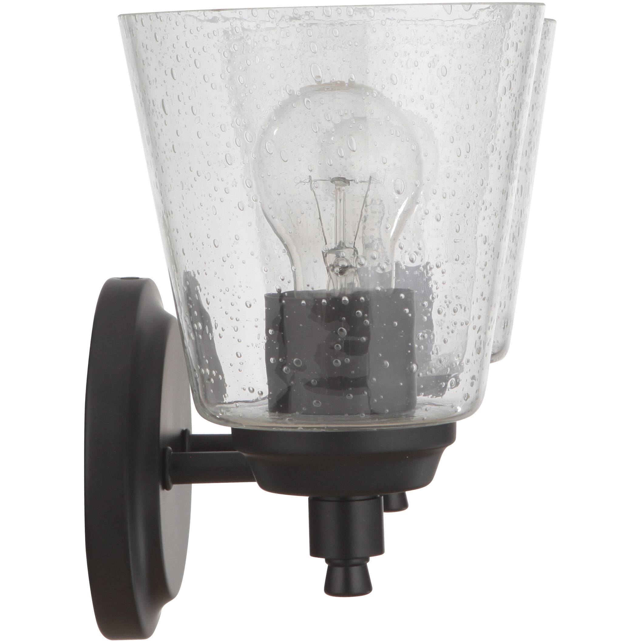 Neighborhood Tyler 2 Light 14 inch Flat Black Vanity Light Wall Light in Clear Seeded, Neighborhood Collection