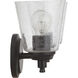 Neighborhood Tyler 2 Light 14 inch Flat Black Vanity Light Wall Light in Clear Seeded, Neighborhood Collection