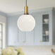 Alora Mood Castilla Pendant Ceiling Light in Aged Gold, Matte Opal Glass