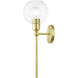 Downtown 1 Light 7 inch Satin Brass Single Sconce Wall Light, Sphere