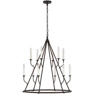 Julie Neill Lorio LED 33 inch Aged Iron Chandelier Ceiling Light, Large