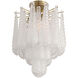 Ollie 4 Light 14.25 inch Aged Brass Semi Flush Ceiling Light in Sand Glass Clear