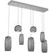 Vessel LED Classic Silver Linear Multi-Pendant Ceiling Light in 3000K LED, Smoke