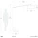 Stretch 87 inch 9 watt Turquoise Arc Floor Lamp Portable Light in White Linen