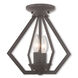 Prism 2 Light 11 inch Bronze Convertible Mini Chandelier/Ceiling Mount Ceiling Light