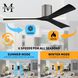 Atlas Irene-3H 42 inch Brushed Pewter with Matte Black Blades Ceiling Fan, Flush Mounted