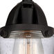 Nouveau 2 Bellmont 1 Light 6 inch Matte Black Semi-Flush Mount Ceiling Light in Seedy Glass
