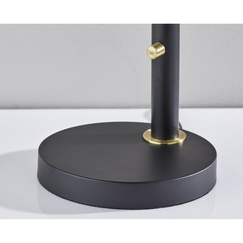 Oscar 32 inch 40.00 watt Black with Antique Brass Adjustable Desk Lamp Portable Light