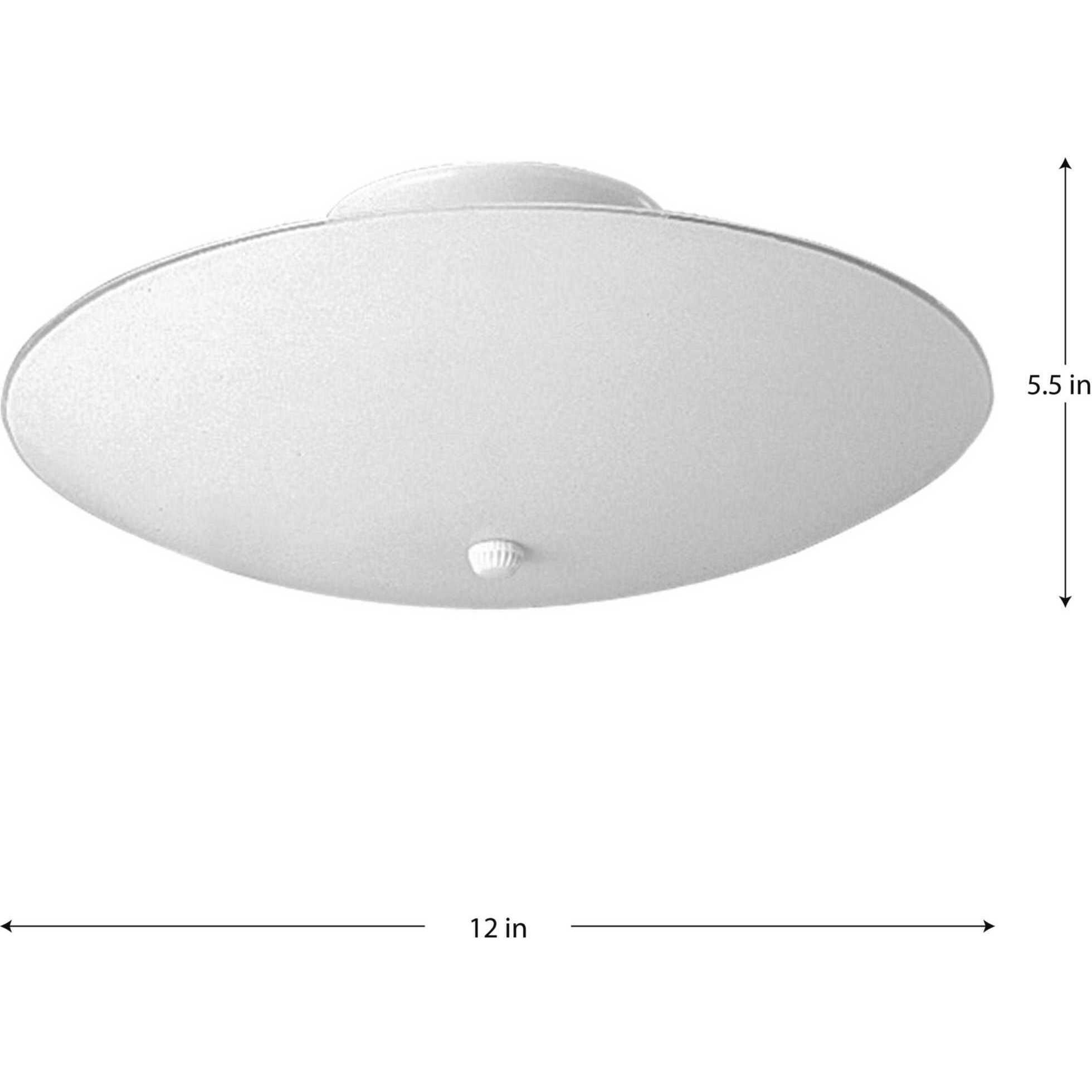 Round Glass 2 Light 12 inch White Flush Mount Ceiling Light