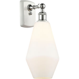 Ballston Cindyrella 1 Light 7 inch White and Polished Chrome Sconce Wall Light in Incandescent, Matte White Glass