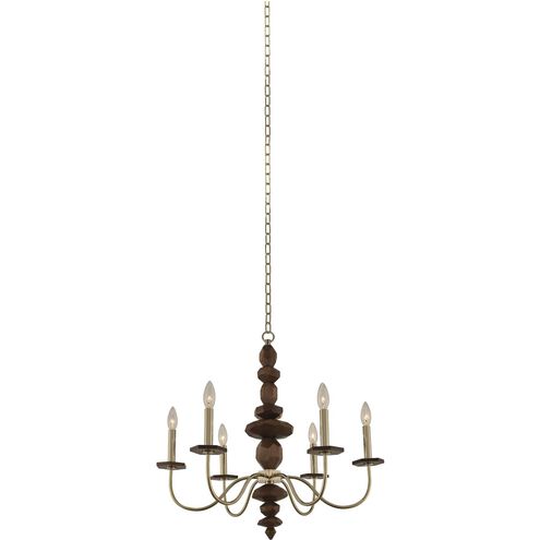 Lassen 6 Light 26 inch Champagne Gold Chandelier Ceiling Light