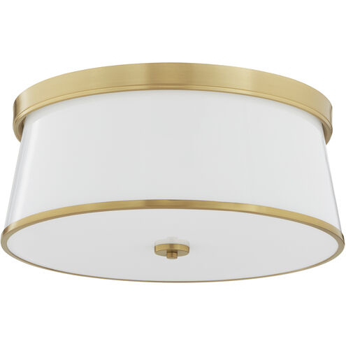 Weir 4 Light 20 inch Aged Brass Flush Mount Ceiling Light