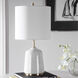 Eloise 20 inch 100 watt White Marble Table Lamp Portable Light