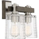Halifax 2 Light 15 inch Satin Nickel with Gray Wood Bathroom Vanity Light Wall Light in Satin Nickel/Gray Wood