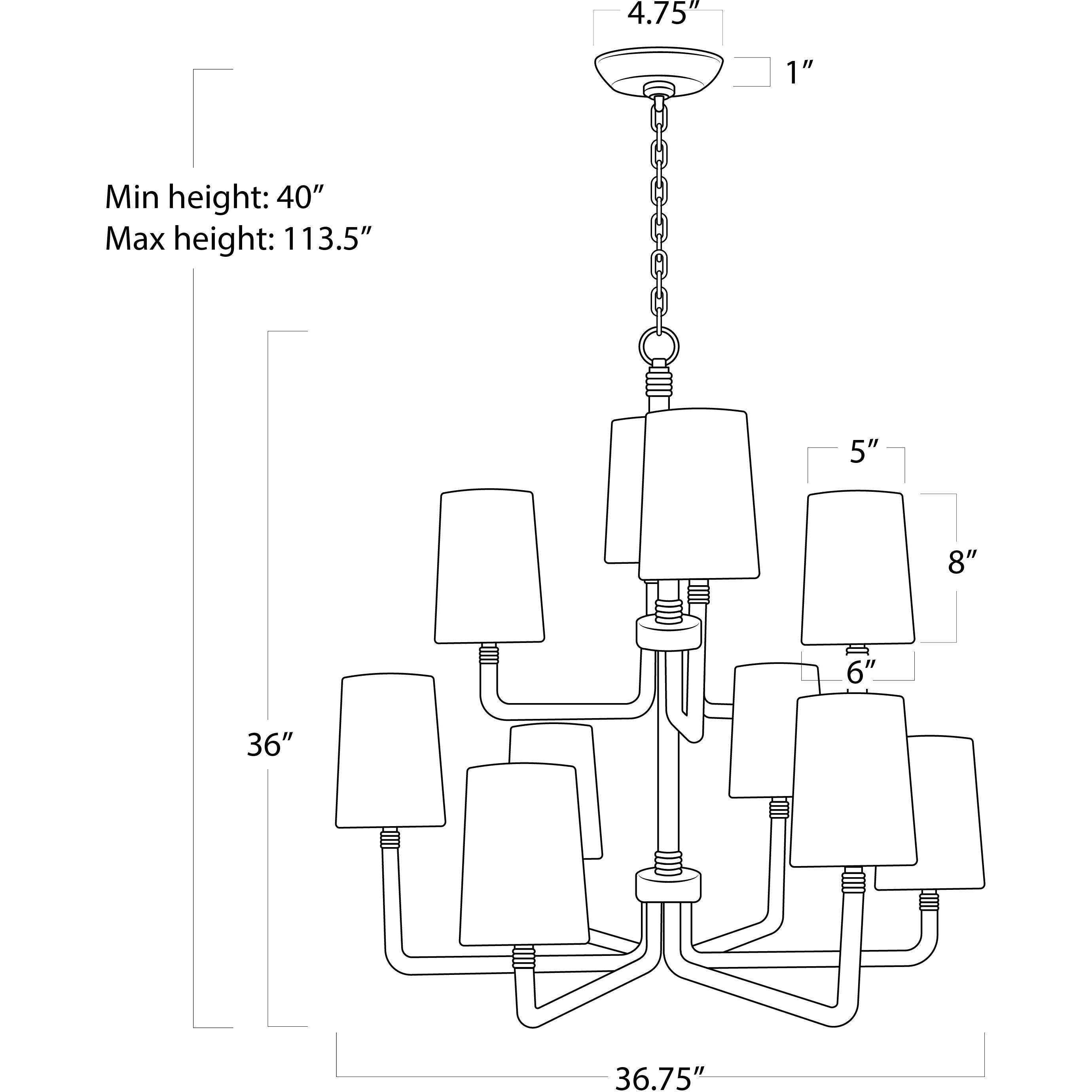 Boracay 10 Light 36.75 inch White Chandelier Ceiling Light, Large