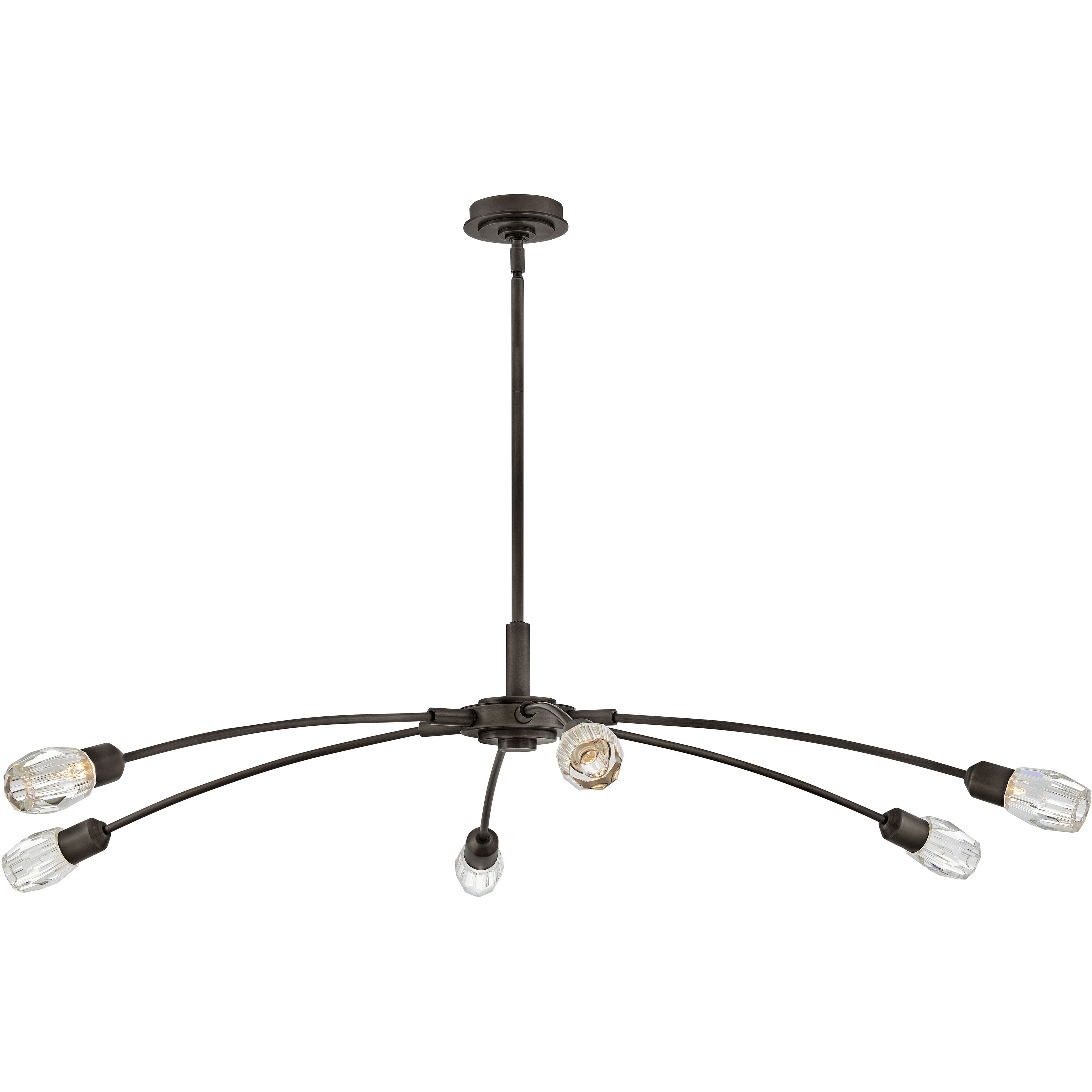 Atera LED 60 inch Black Oxide Chandelier Ceiling Light, Single Tier